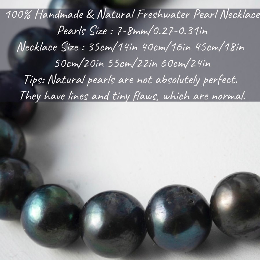 MYSOYA Freshwater Pearls Necklace 7-8mm June Birthstone Gift